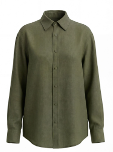 Emma | Women's Relaxed-Fit Linen Three-Quarter Sleeve Button-Up Shirt Prescott Mode