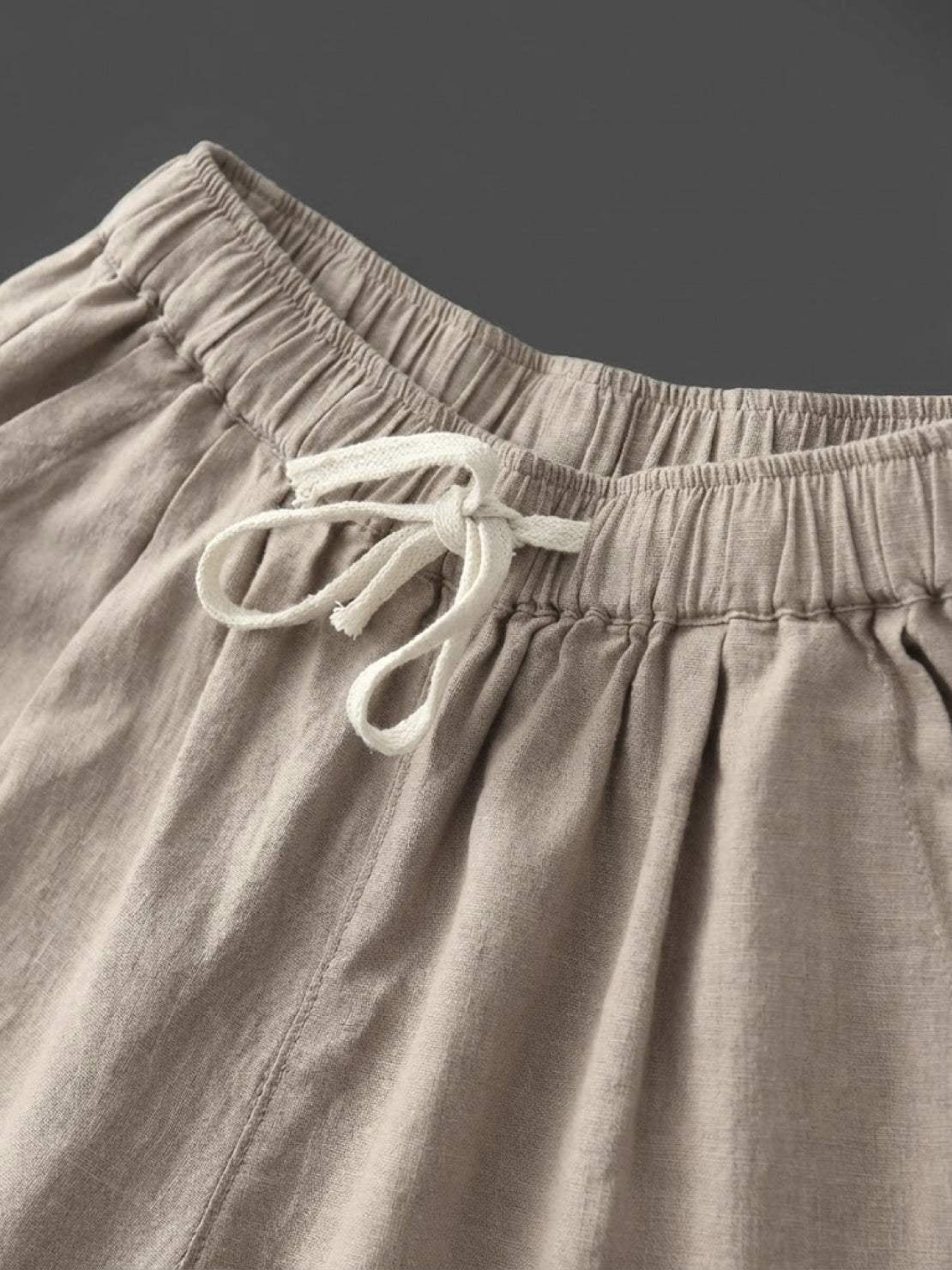 Linen Drawstring Pants Women's Straight Leg Casual