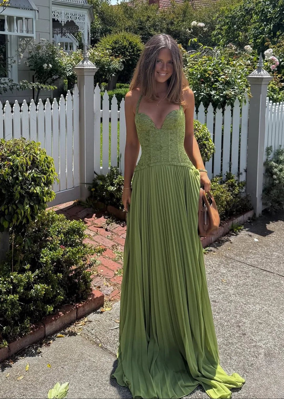 Maxi Dress Halter Corset Pleated Wedding Guest