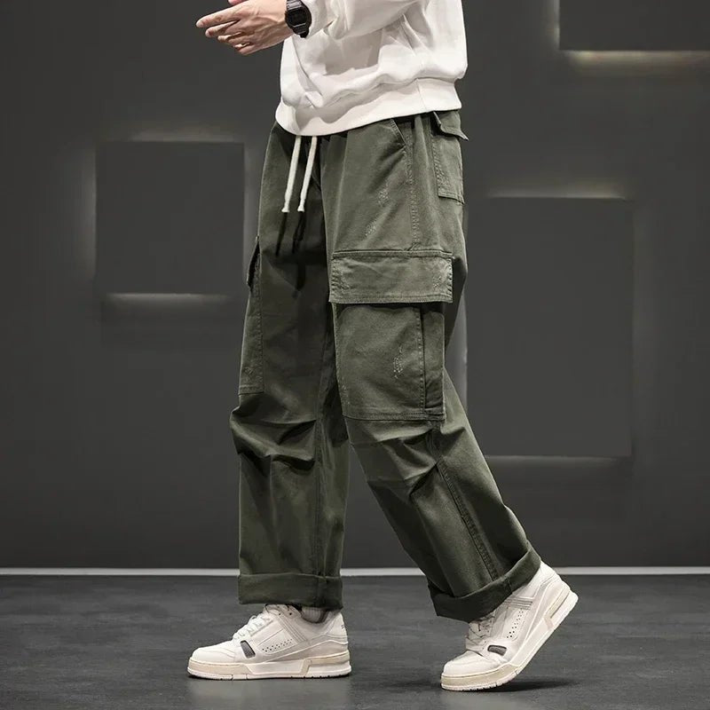 Men's Cargo Pants Multiple Pockets Straight Leg Utility - Green