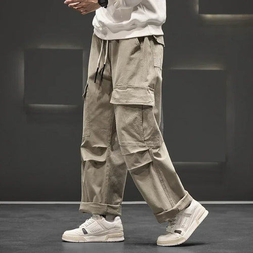 Men's Cargo Pants Multiple Pockets Straight Leg Utility - Beige