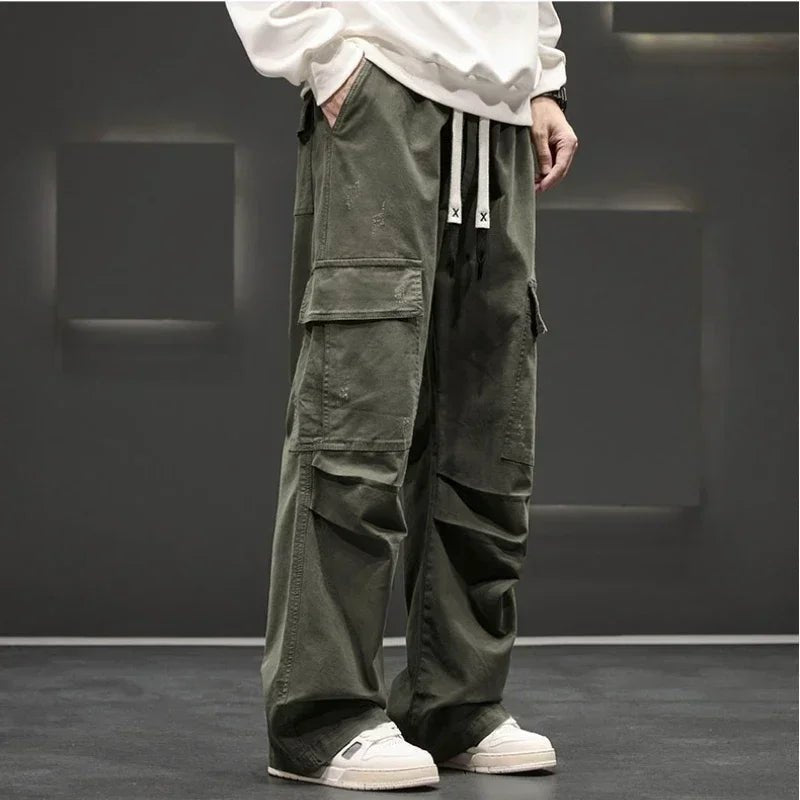Men's Cargo Pants Multiple Pockets Straight Leg Utility