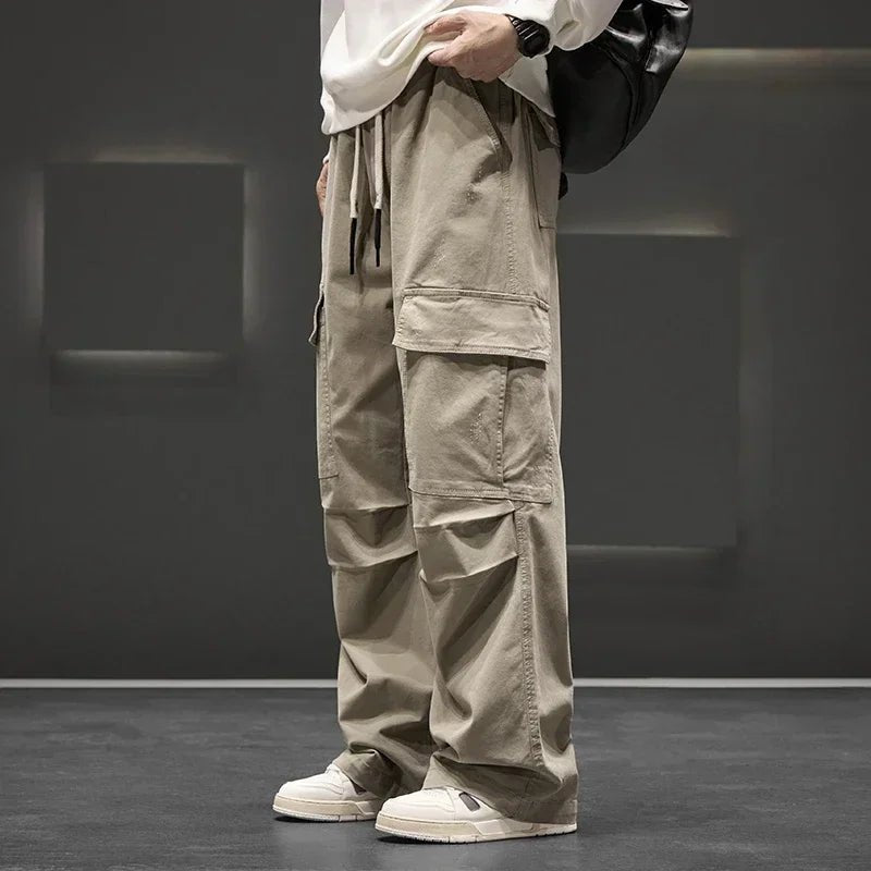 Men's Cargo Pants Multiple Pockets Straight Leg Utility