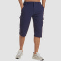 Men's Cargo Shorts Knee Length with Multiple Pockets - Dark Blue