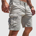 Men's Cargo Shorts Side Pockets Knee Length Cotton Casual - White