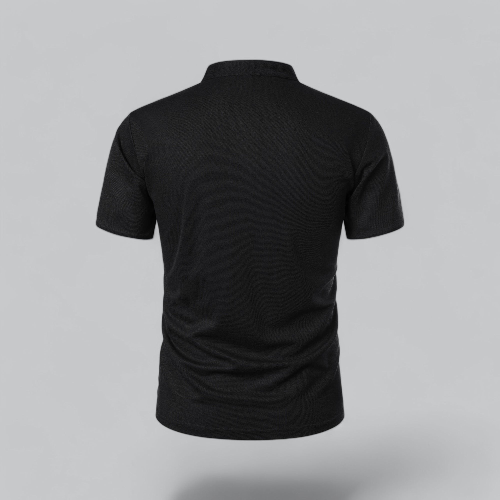 Men's Cotton Mandarin Collar Short-Sleeve Polo Shirt