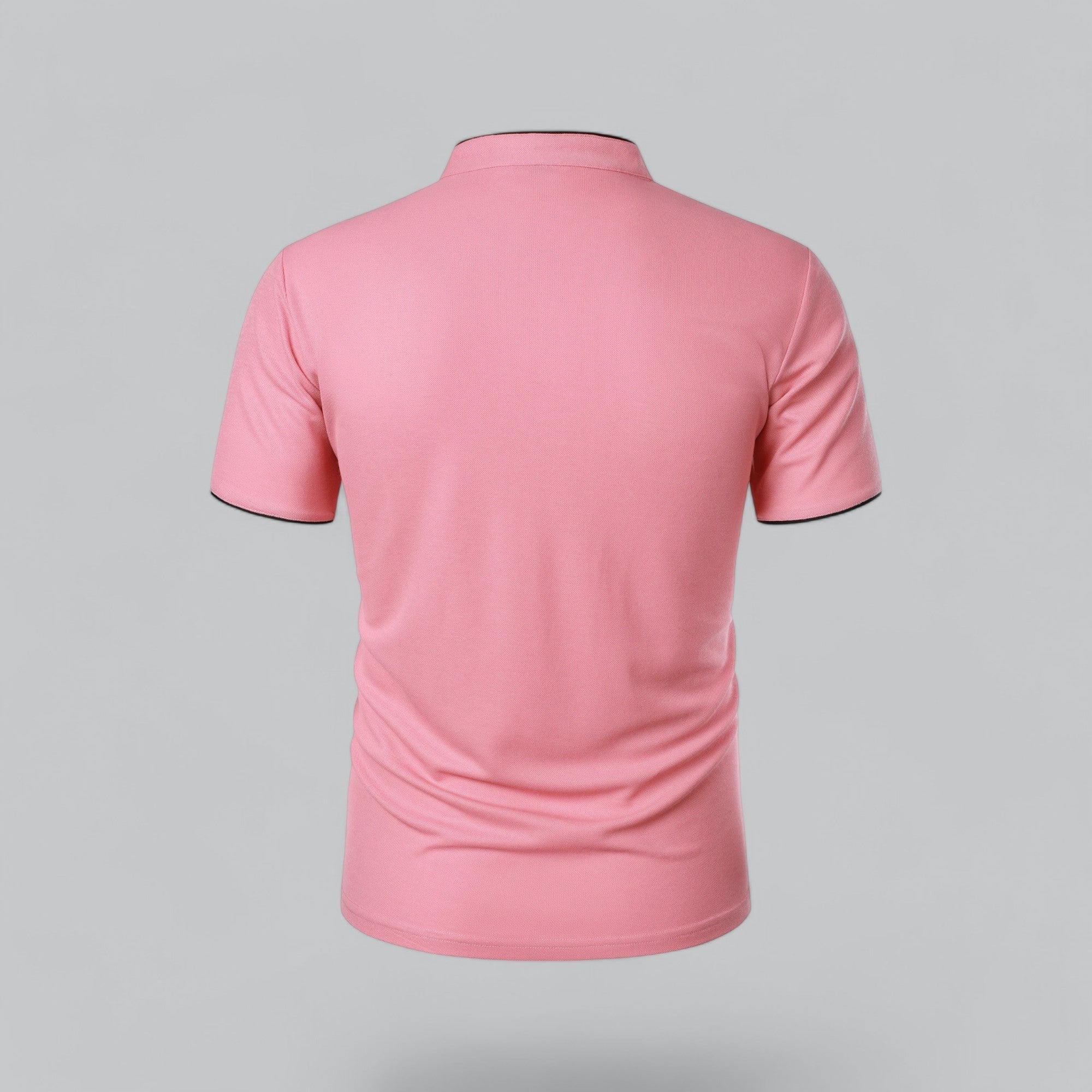 Men's Cotton Mandarin Collar Short-Sleeve Polo Shirt