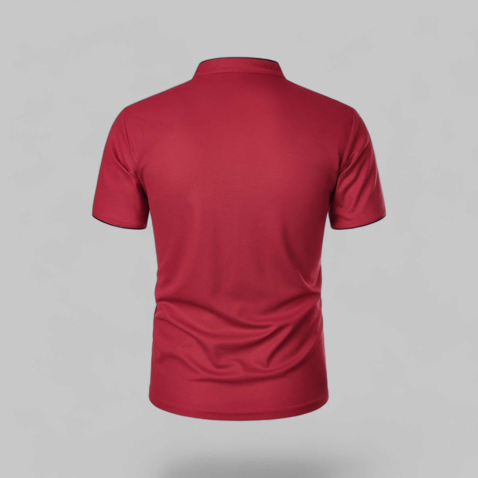 Men's Cotton Mandarin Collar Short-Sleeve Polo Shirt