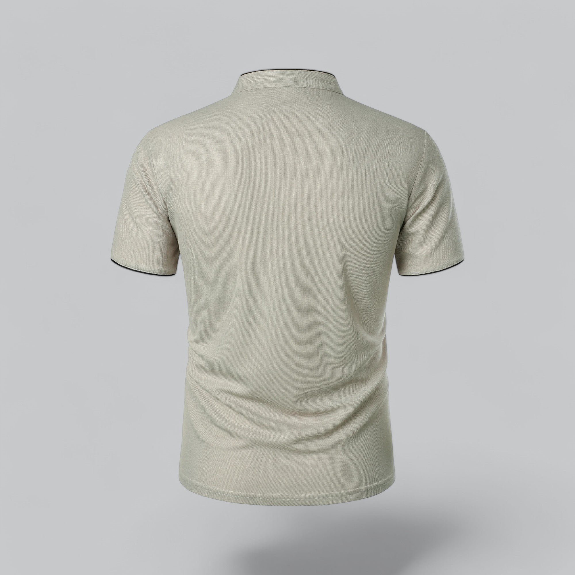 Men's Cotton Mandarin Collar Short-Sleeve Polo Shirt