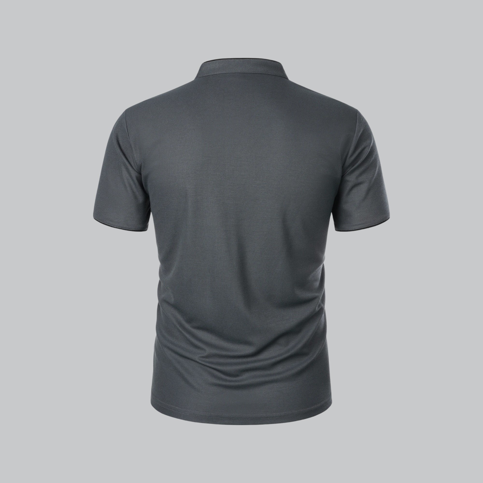 Men's Cotton Mandarin Collar Short-Sleeve Polo Shirt