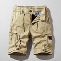 Men's Elastic-Waist Multi-Pocket Combat Cargo Shorts - Khaki