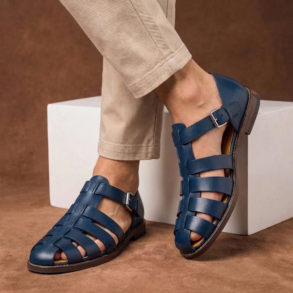 Men's Fisherman Sandals Closed-Toe Buckle Strap - Blue