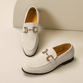 Men's Horsebit Loafers Slip-On Leather Dress Shoes - Beige