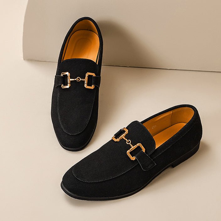 Men's Horsebit Loafers Slip-On Leather Dress Shoes - Black
