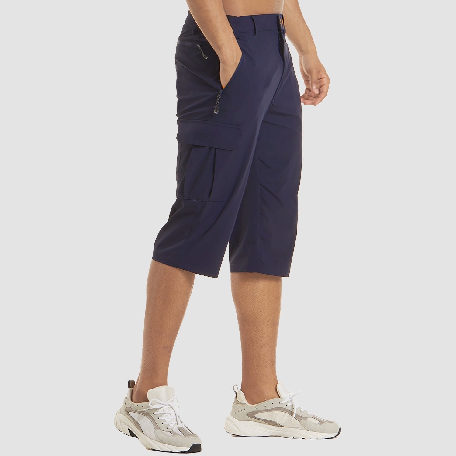 Men's Knee-Length Button-Front Cargo Shorts