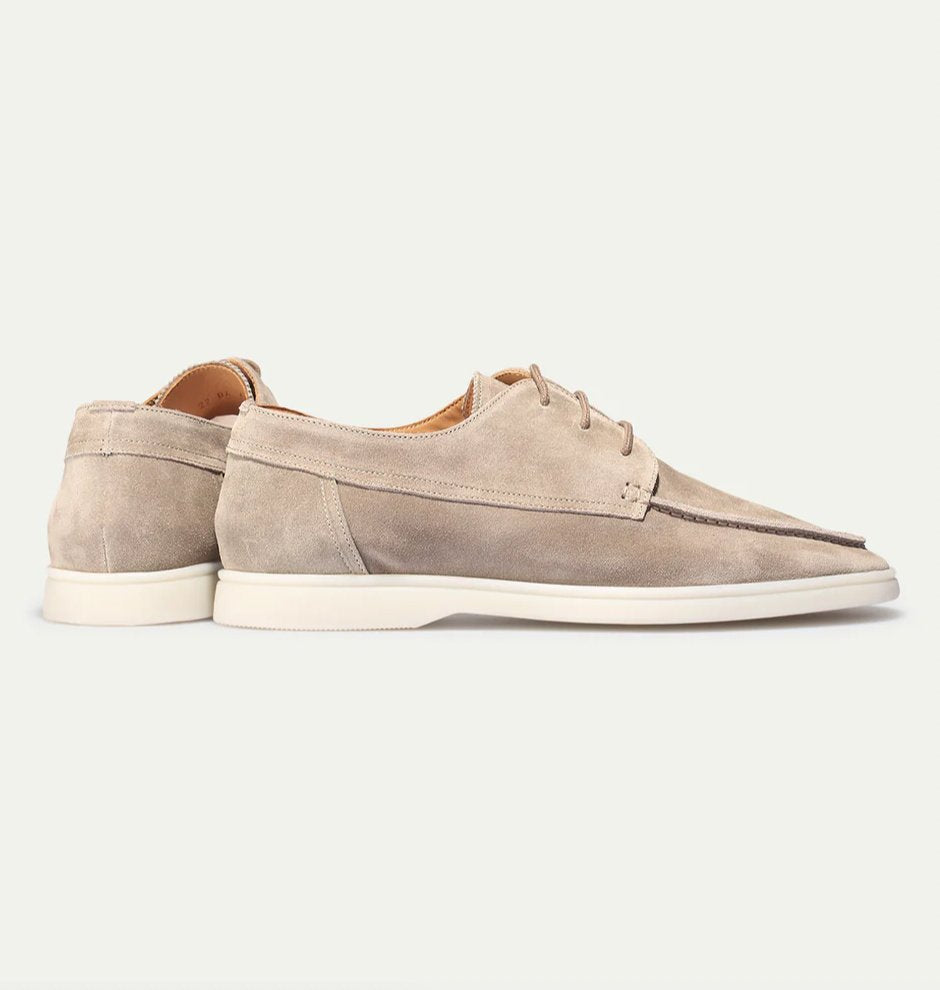 Men's Lace-Up Loafers Moc-Toe Suede Casual