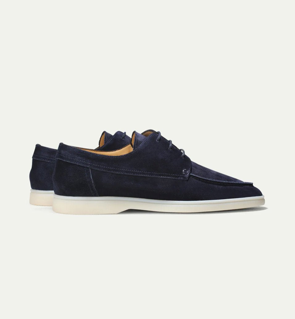 Men's Lace-Up Loafers Moc-Toe Suede Casual