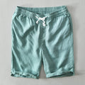 Men's Mid-Rise Relaxed-Fit Drawstring Linen Shorts - Green