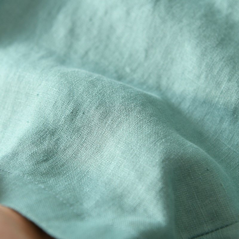 Men's Mid-Rise Relaxed-Fit Drawstring Linen Shorts