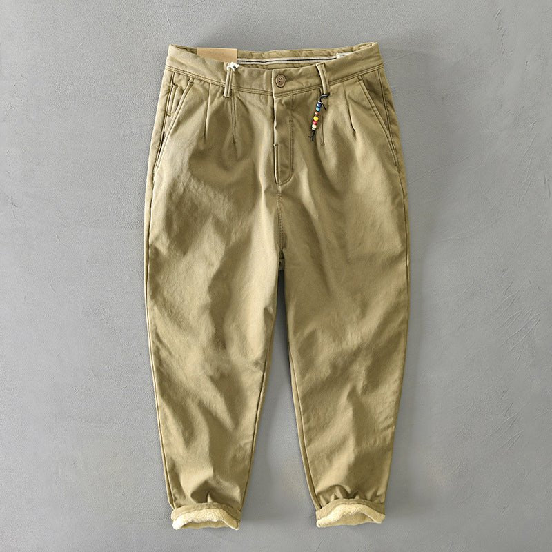 Men's Mid-Rise Tapered Chino Pants - Khaki