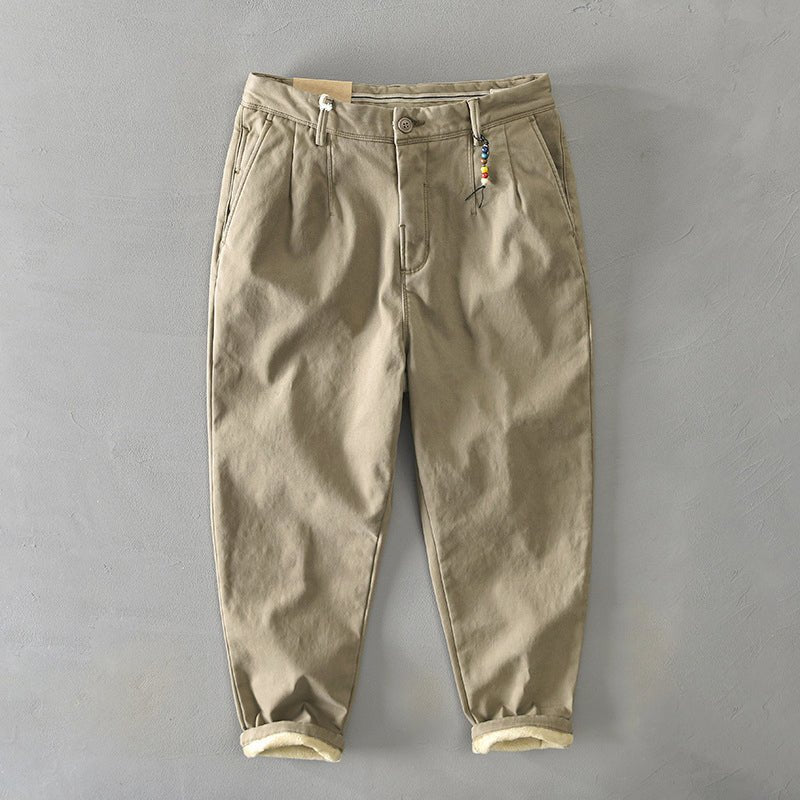 Men's Mid-Rise Tapered Chino Pants - Beige