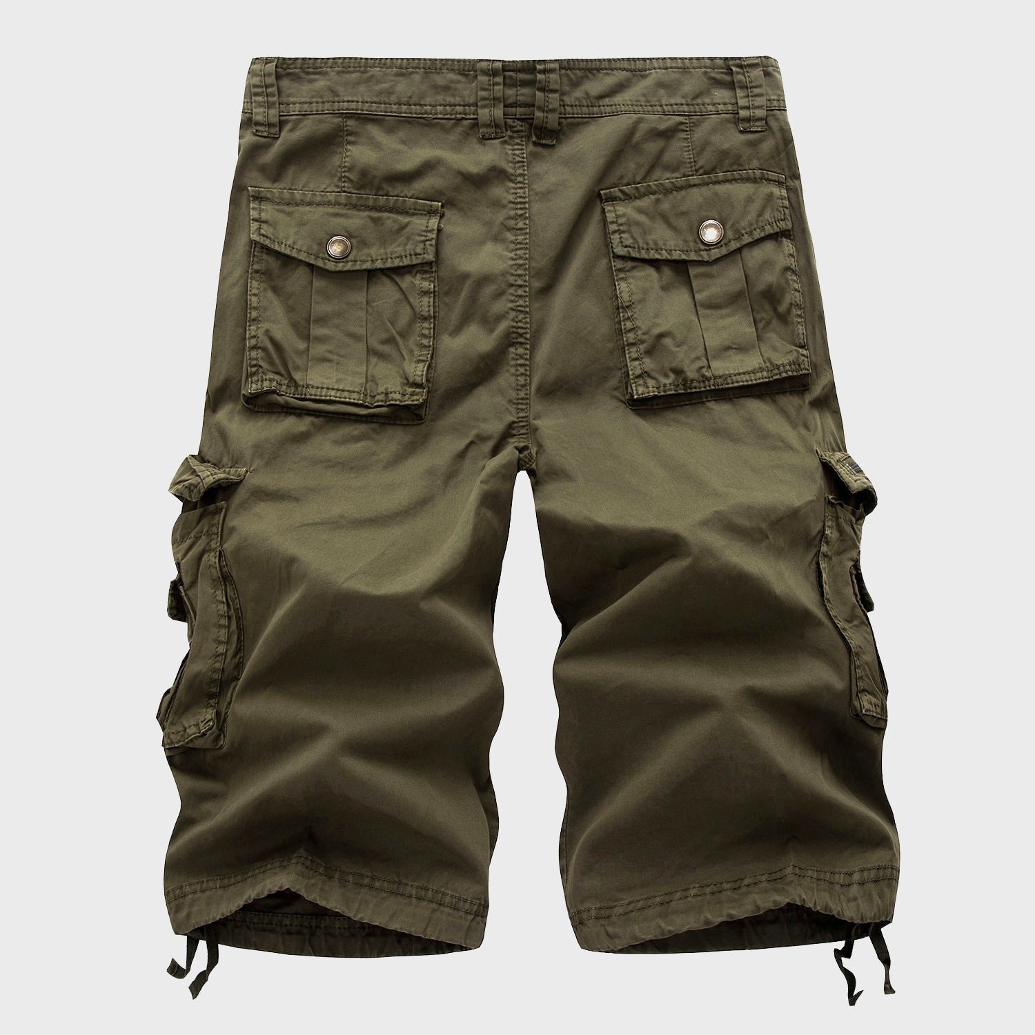 Men's Multi-Pocket Cotton Drawstring Cargo Shorts