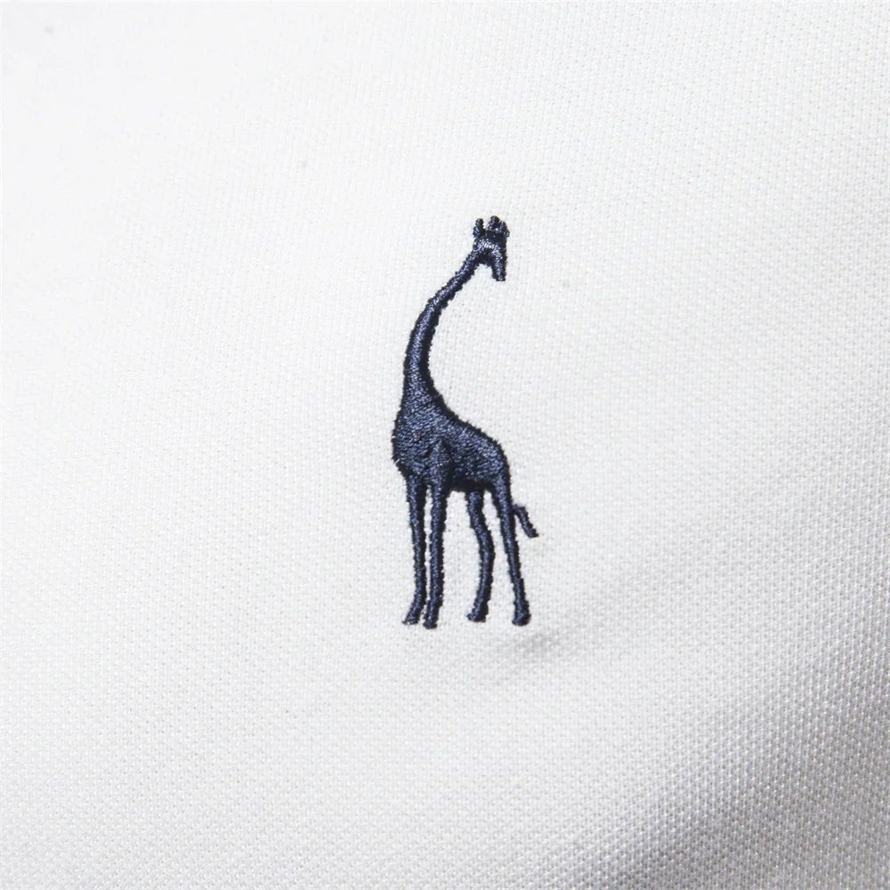 Men's Polo Shirt Short Sleeve Button Placket Embroidered