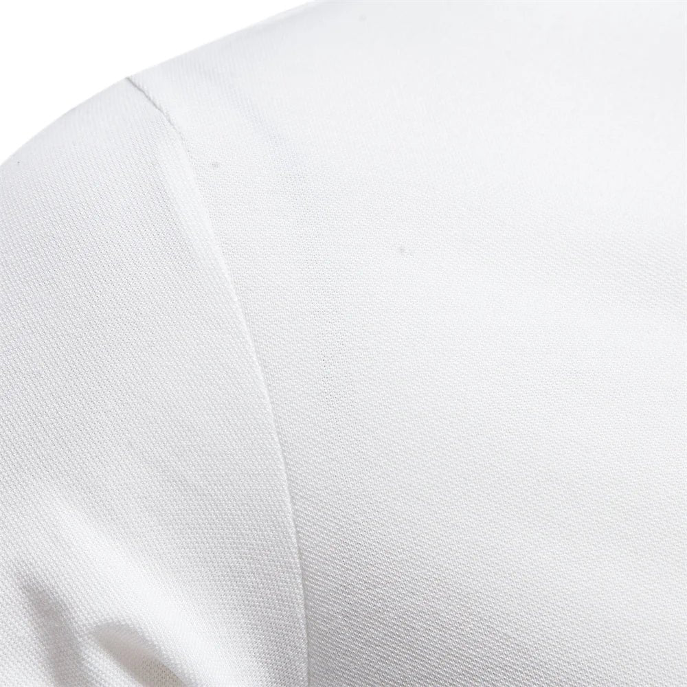Men's Polo Shirt Short Sleeve Button Placket Embroidered