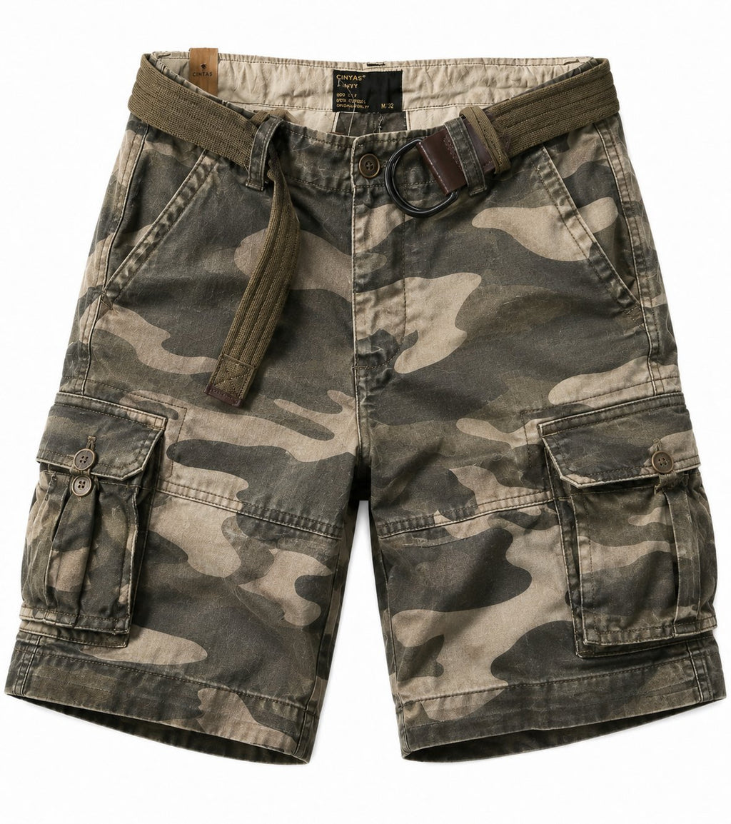 Men's Relaxed-Fit Camouflage Cargo Shorts - Dunkles Camo