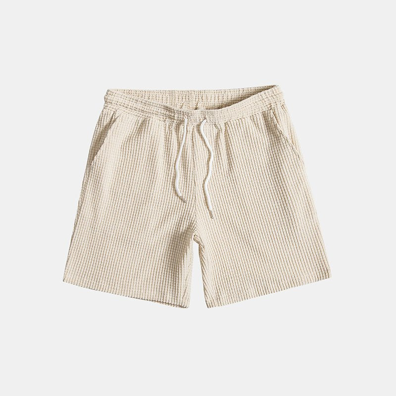 Men's Short Sleeve Shirt Shorts Set Drawstring Button Down