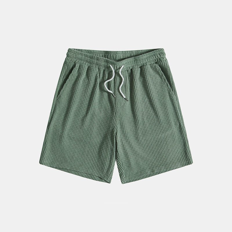 Men's Short Sleeve Shirt Shorts Set Drawstring Button Down