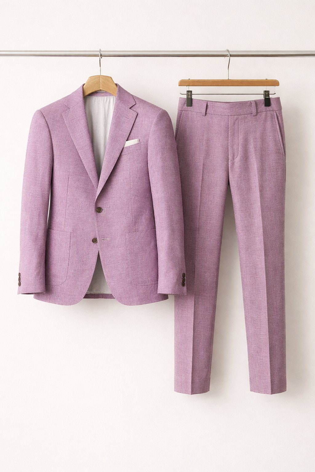 Men's Slim-Fit Two-Piece Business Suit - Purple