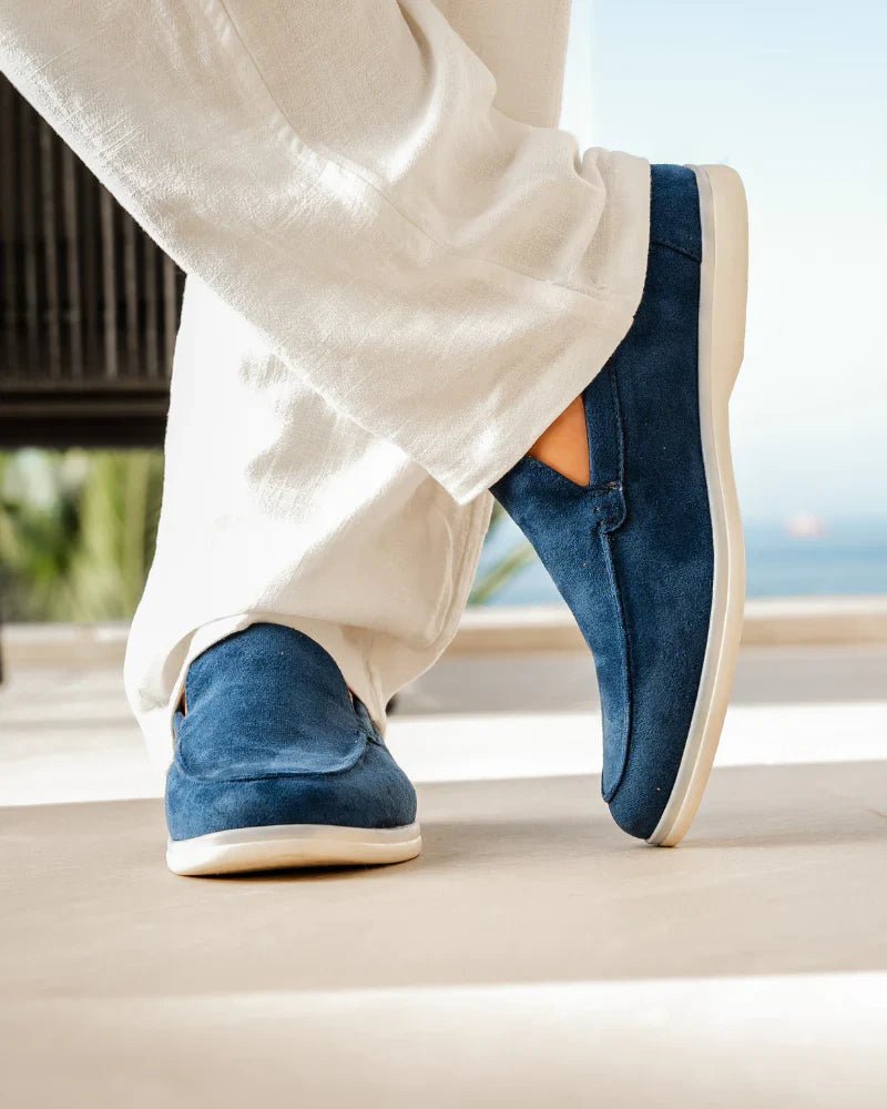 Men's Slip-On Loafers Rounded Toe Apron Stitching