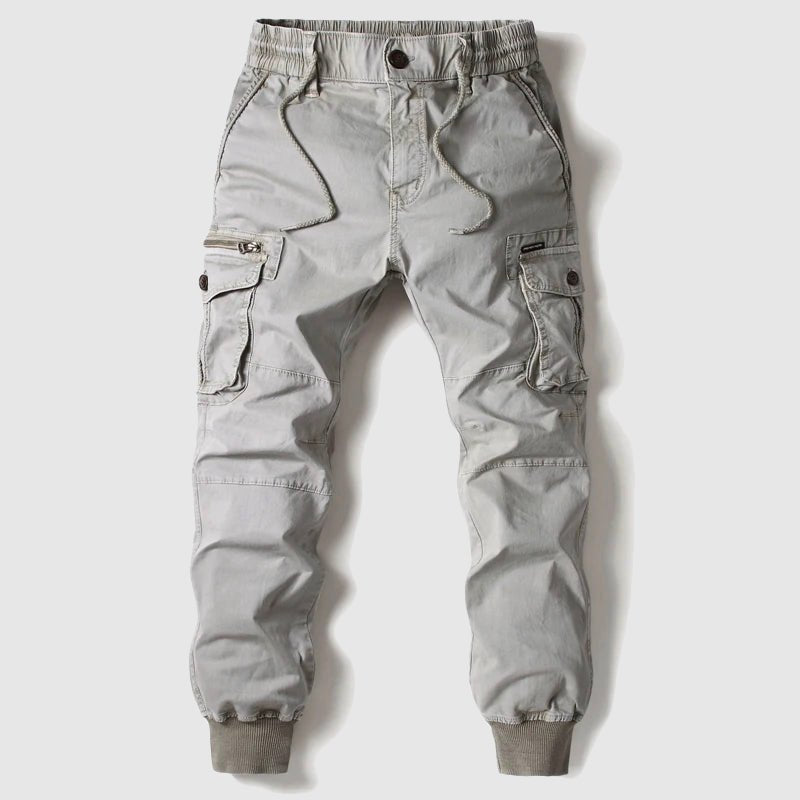 Men's Tactical Cargo Elastic-Waist Jogger Pants - Grey