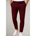 Men's Tailored Slim-Fit Button-Closure Pants - Red