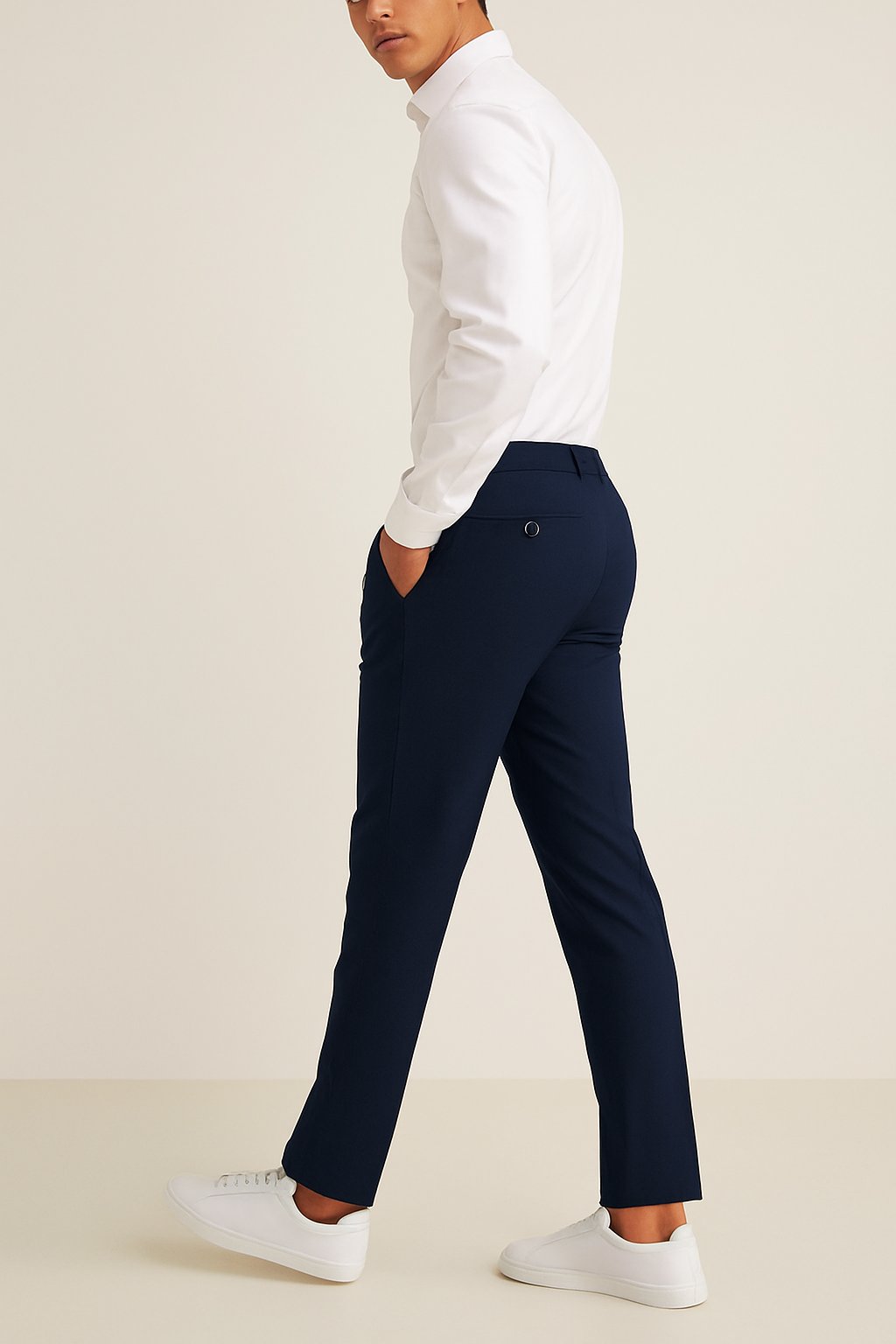 Men's Tailored Slim-Fit Button-Closure Pants