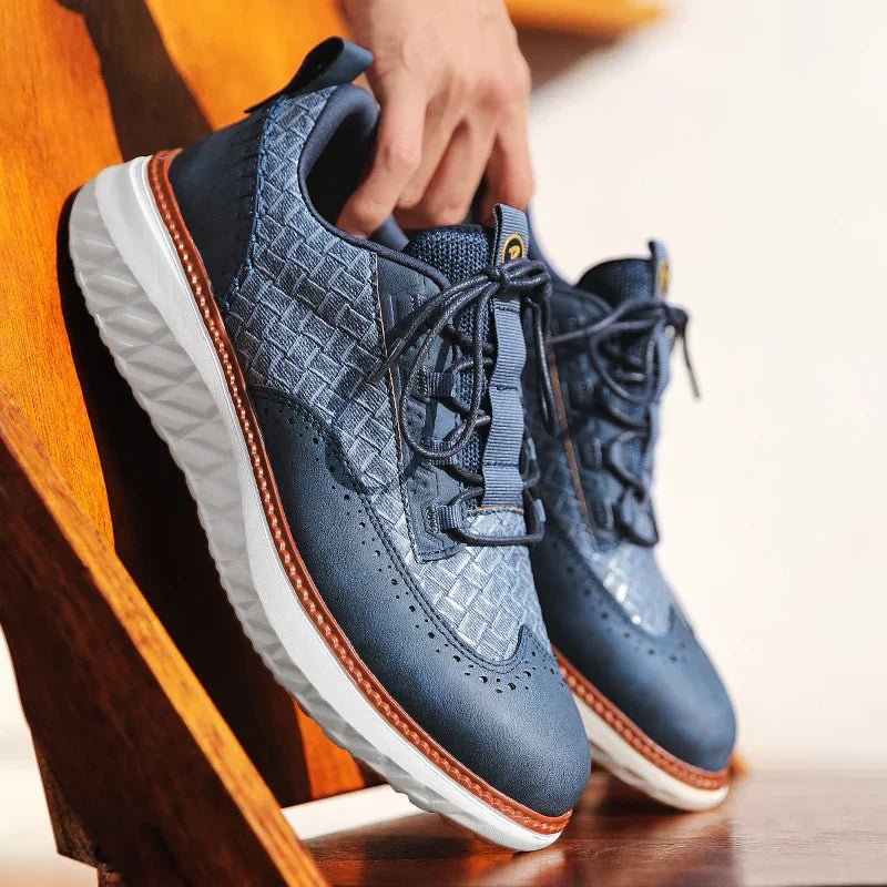 Men's Vegan Leather Sneakers Orthopedic Lace-Up Casual