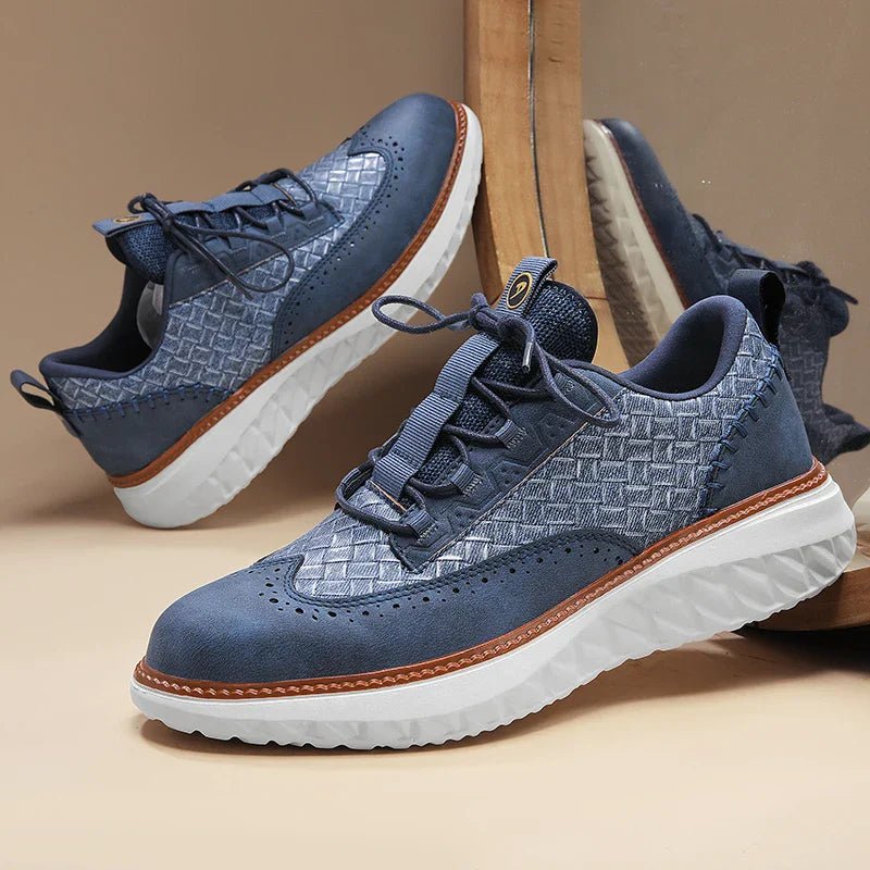 Men's Vegan Leather Sneakers Orthopedic Lace-Up Casual