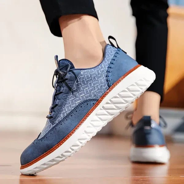 Men's Vegan Leather Sneakers Orthopedic Lace-Up Casual
