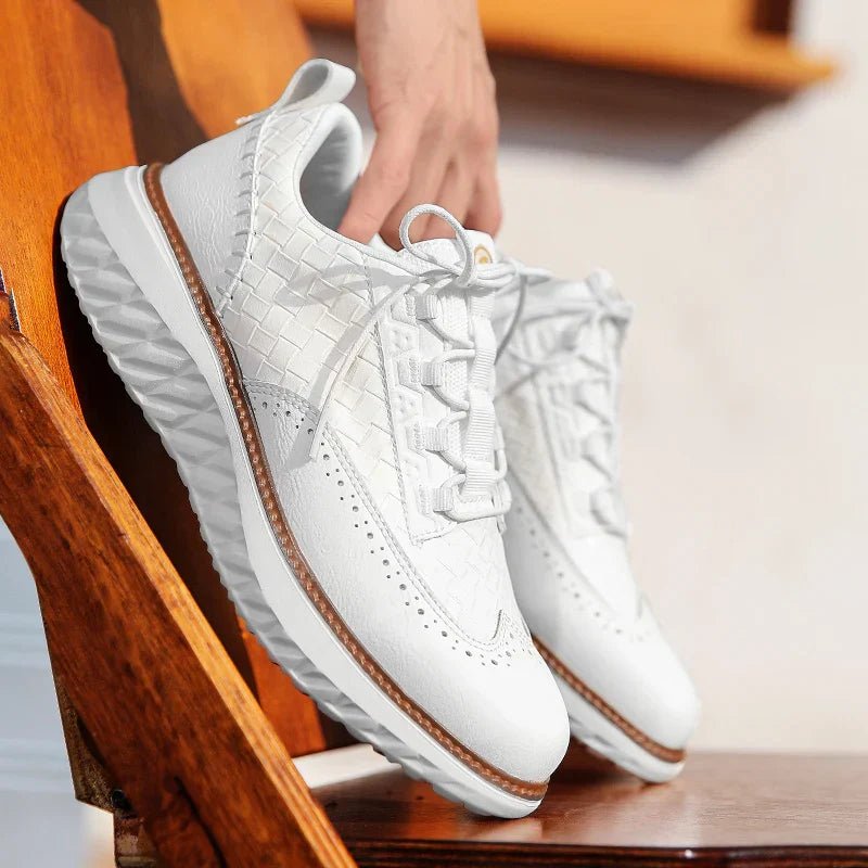 Men's Vegan Leather Sneakers Orthopedic Lace-Up Casual