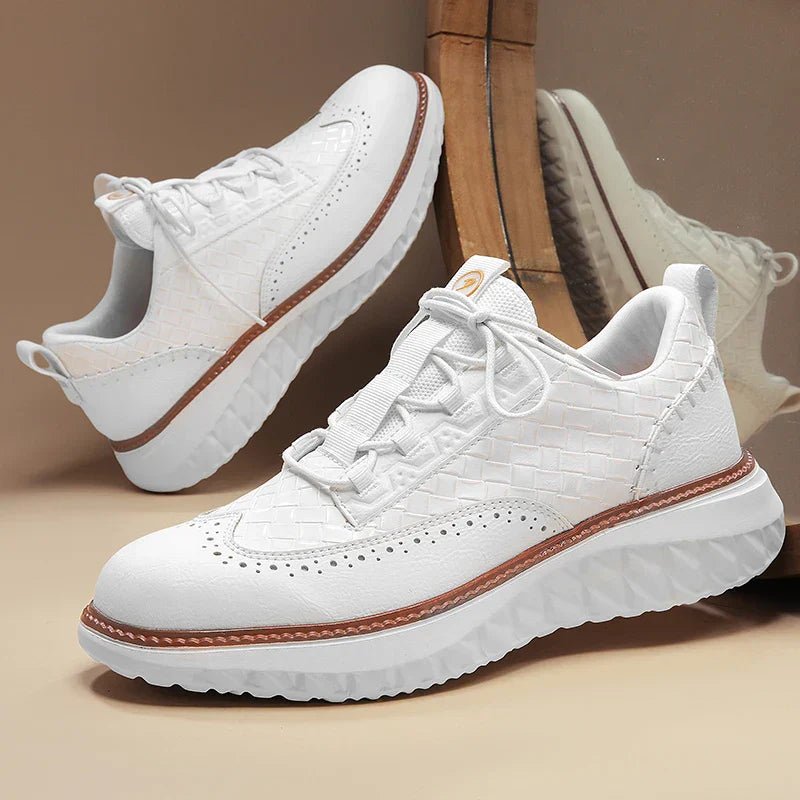 Men's Vegan Leather Sneakers Orthopedic Lace-Up Casual