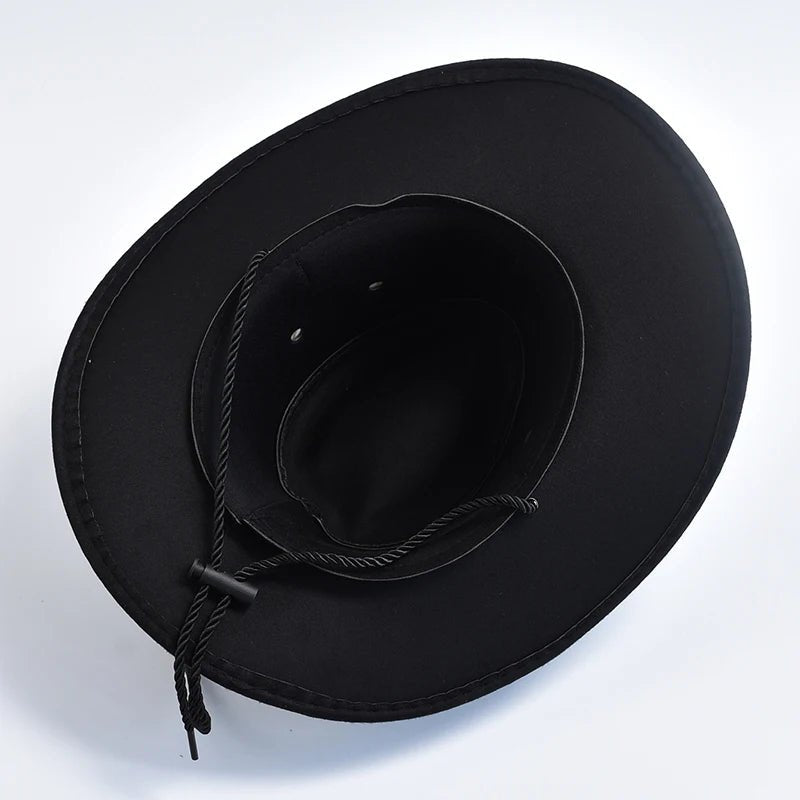 Men's Western Cowboy Hat Studded Band Bull Skull Wide Brim