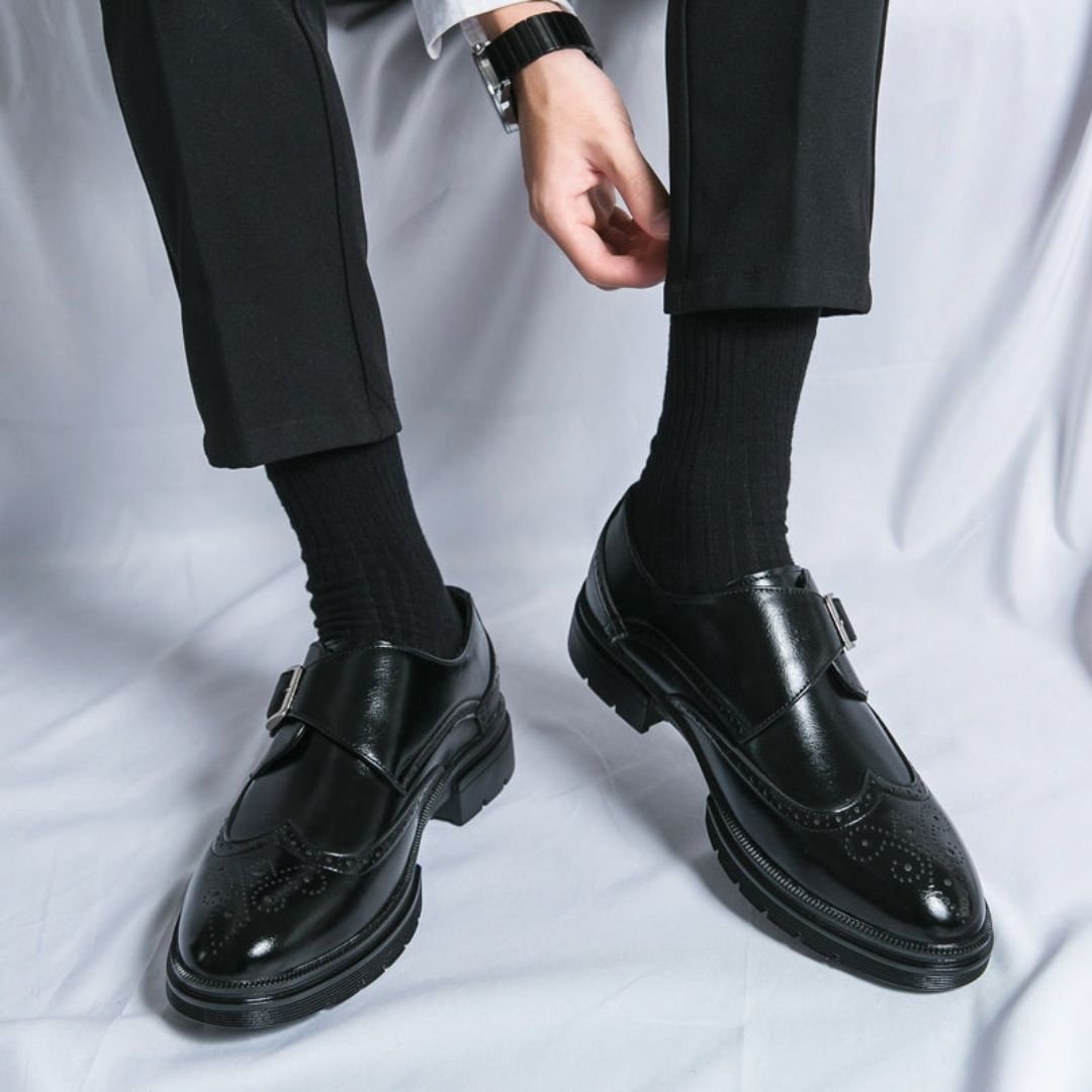 Men's Wingtip Monk Strap Brogue Oxford Dress Shoes