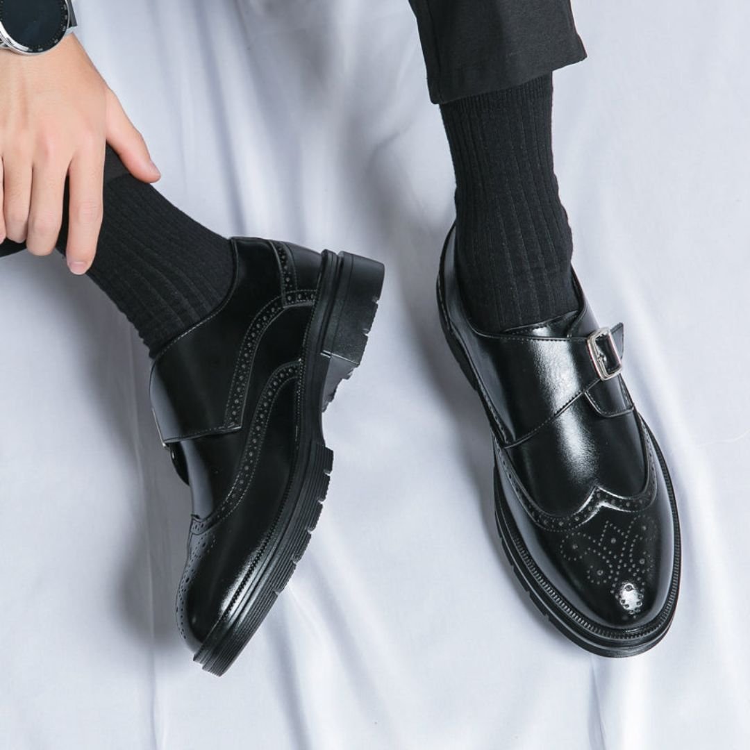 Men's Wingtip Monk Strap Brogue Oxford Dress Shoes