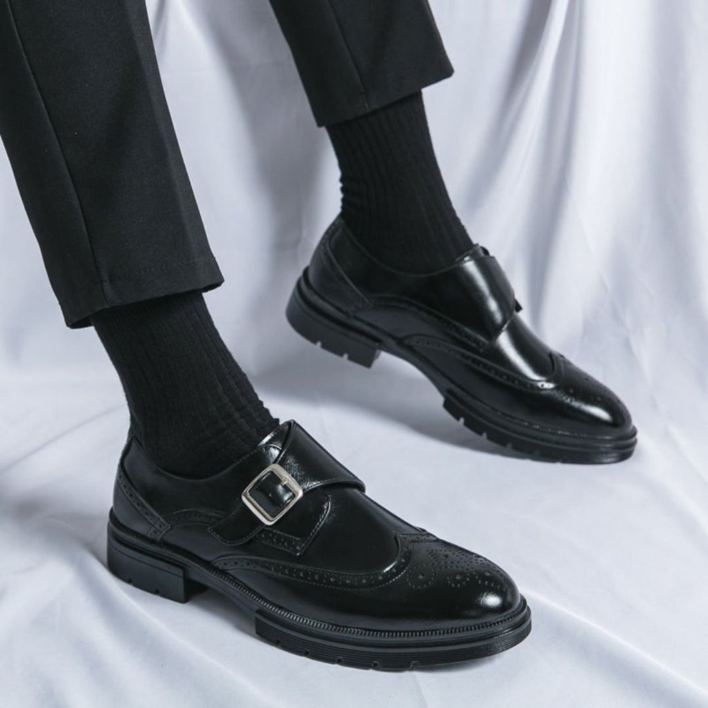 Men's Wingtip Monk Strap Brogue Oxford Dress Shoes