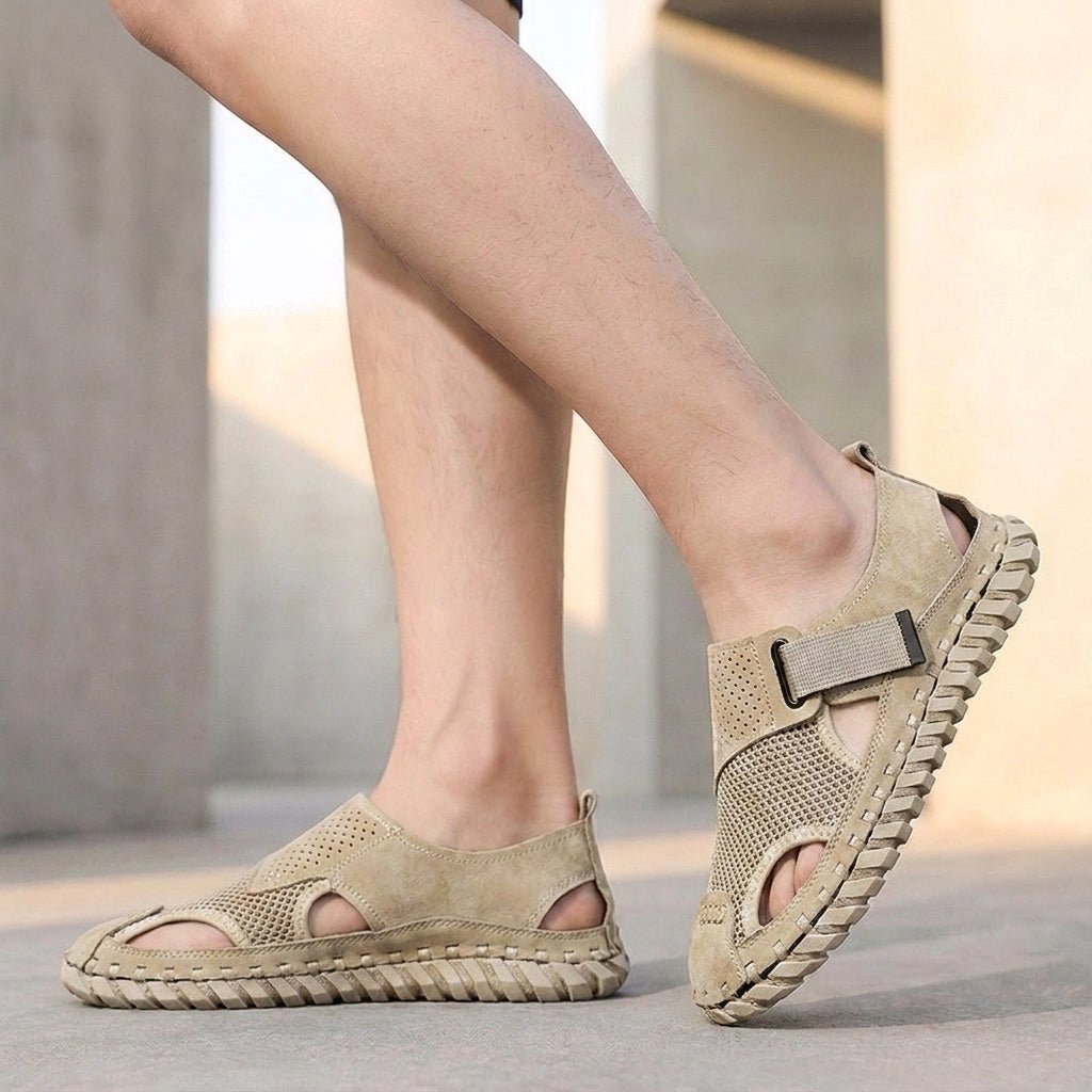 Orthopedic Fisherman Sandals Closed-Toe Breathable Comfort - Sand