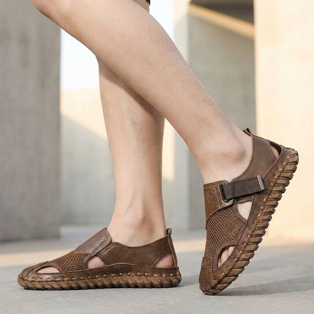 Orthopedic Fisherman Sandals Closed-Toe Breathable Comfort - Brown