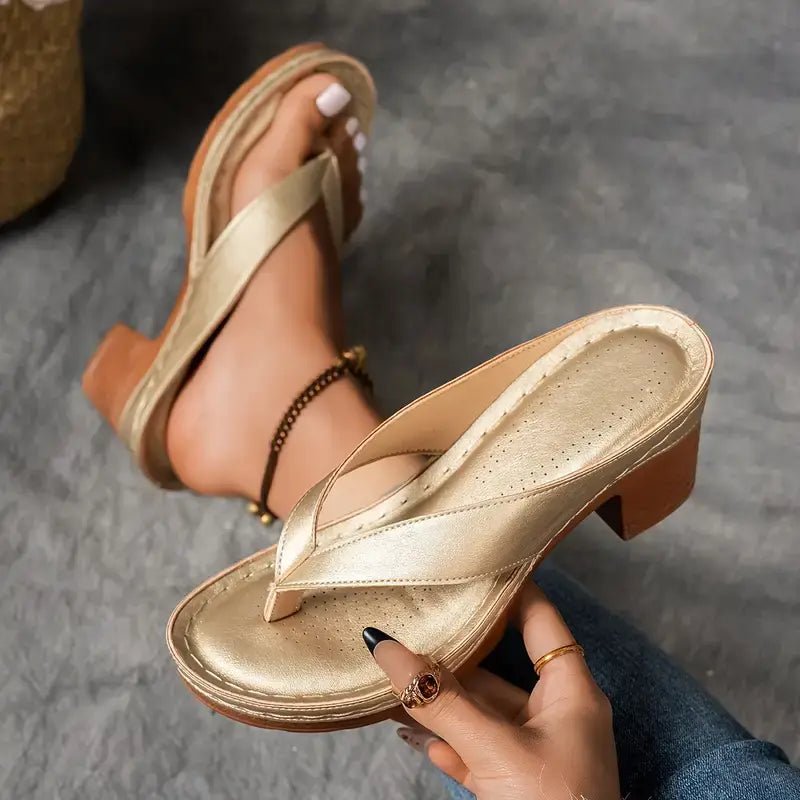Orthopedic Heel Sandals Block Heel Cushioned Footbed
