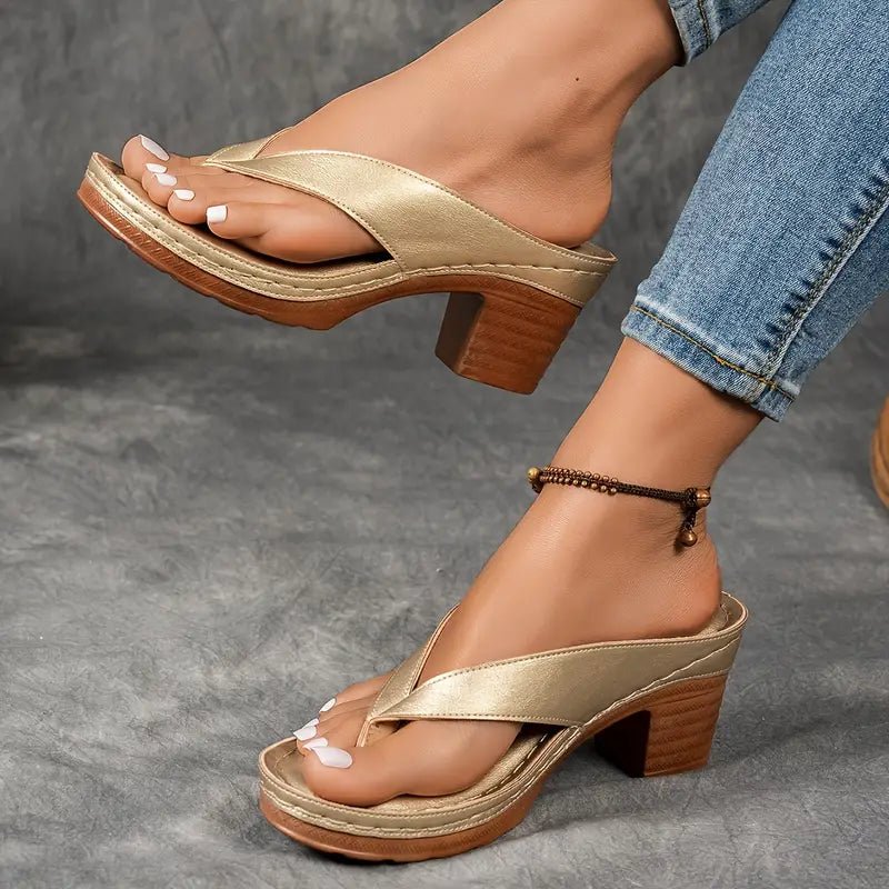 Orthopedic Heel Sandals Block Heel Cushioned Footbed