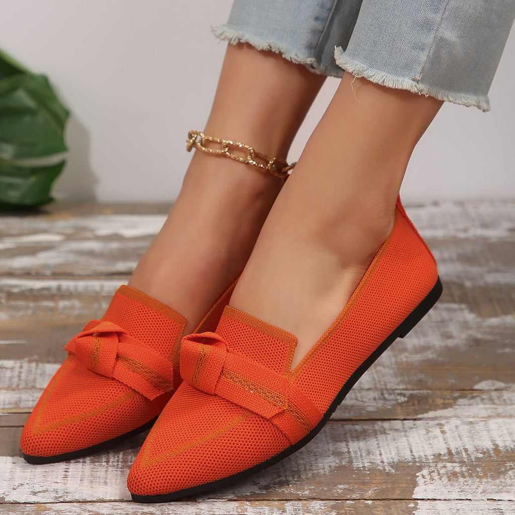 Orthopedic Knit Flats Pointed Toe Lightweight Loafers